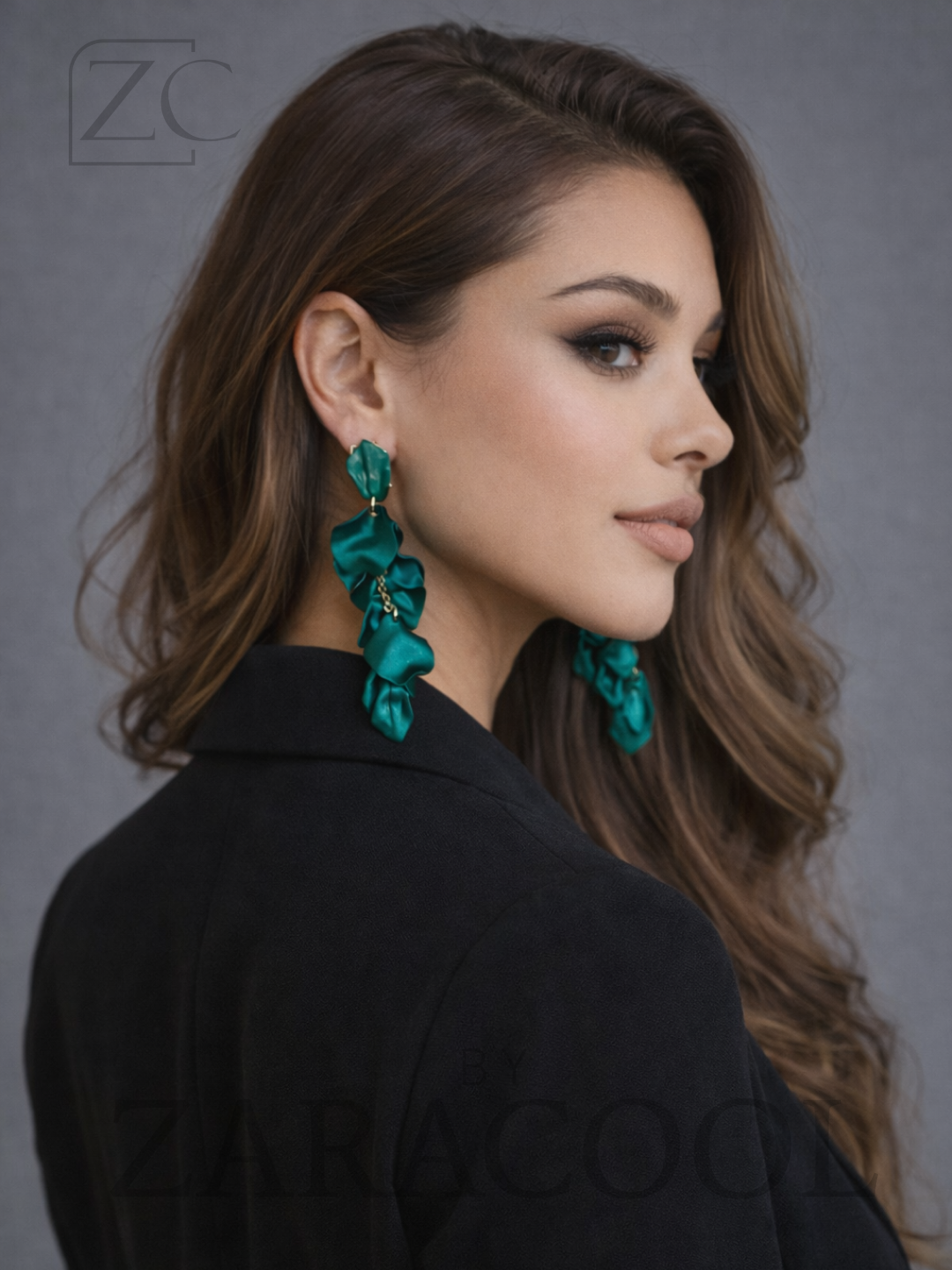 Серьги с подвесками, сухоцветы, хризоберилл, эпоксидная смола, Swarovski Zirconia, спессартин, нефрит, амазонит