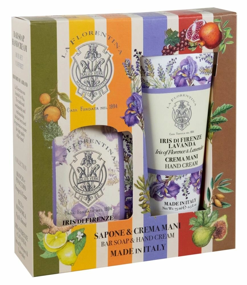 La florentina набор ирис И лаванда крем для рук 75 мл+мыло 106 гр