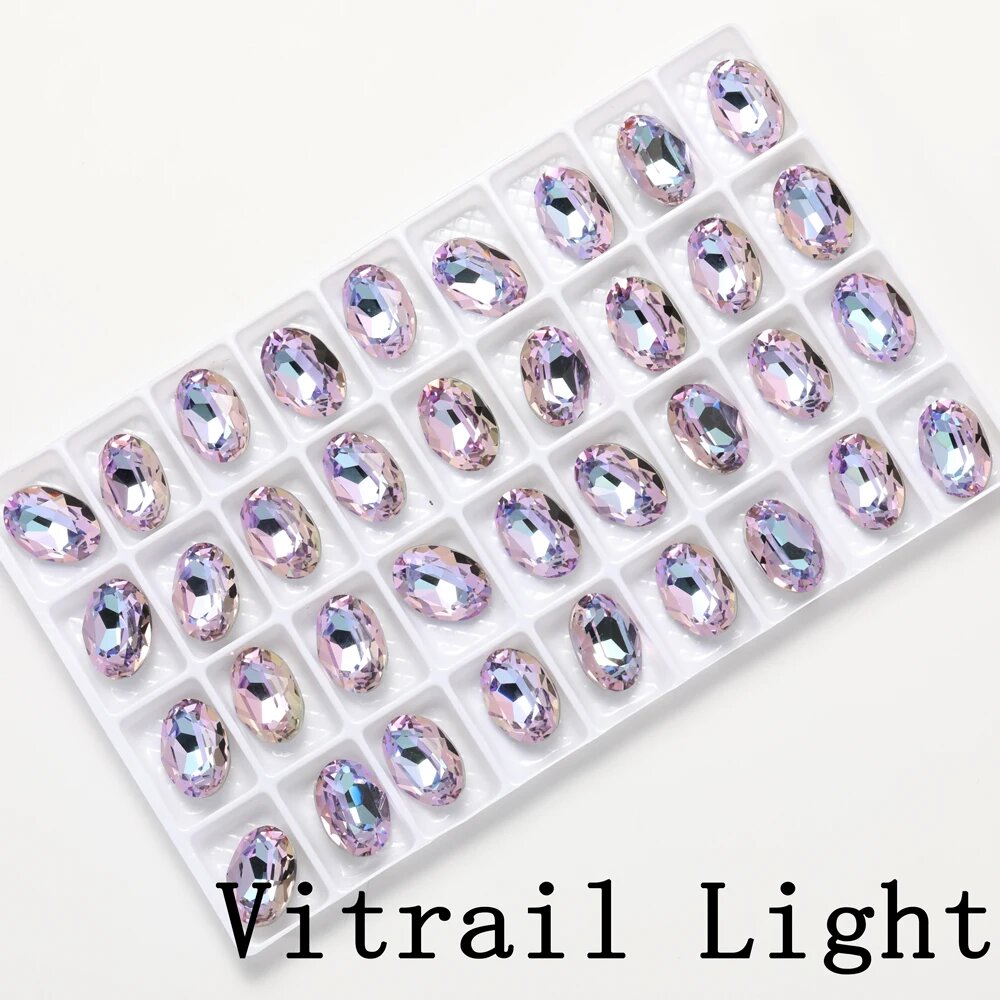 Стразы Vitrail Light 13x18 мм, фиолетовые, с White K Claw