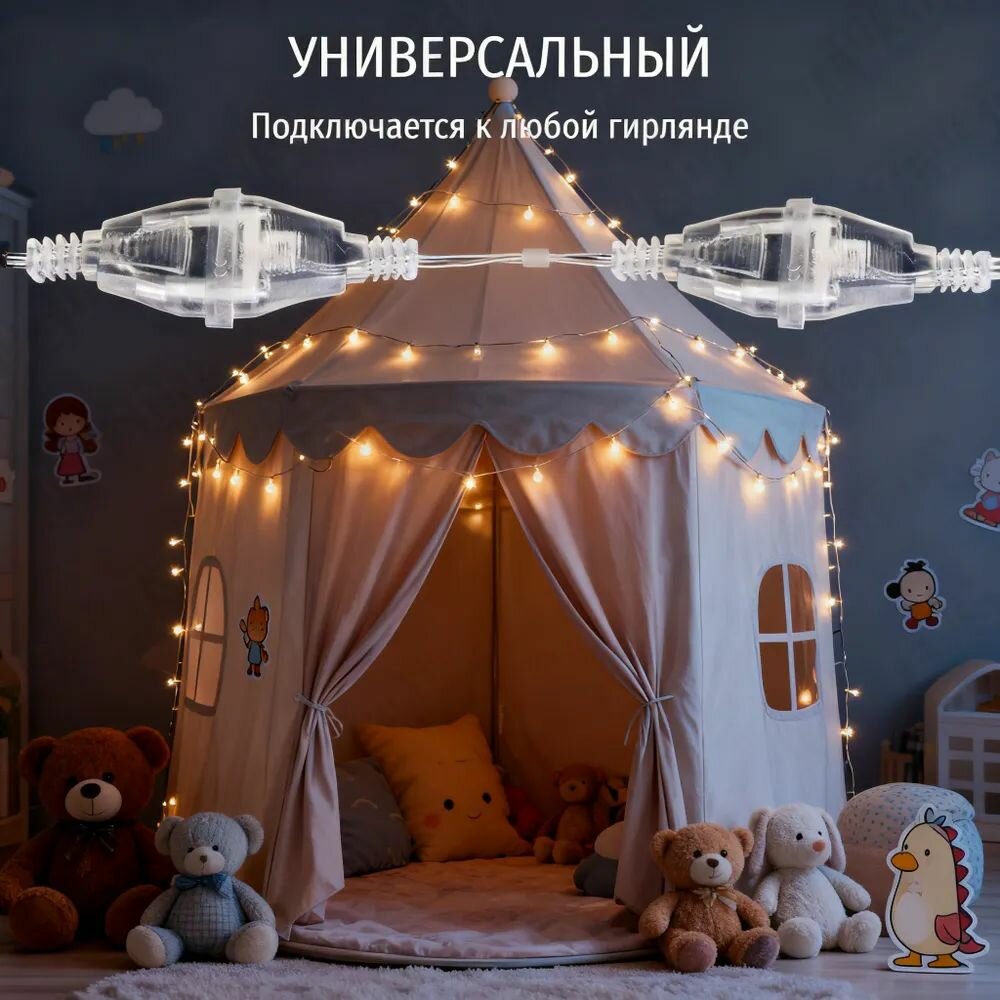 Удлинитель для гирлянды прозрачный 3 м