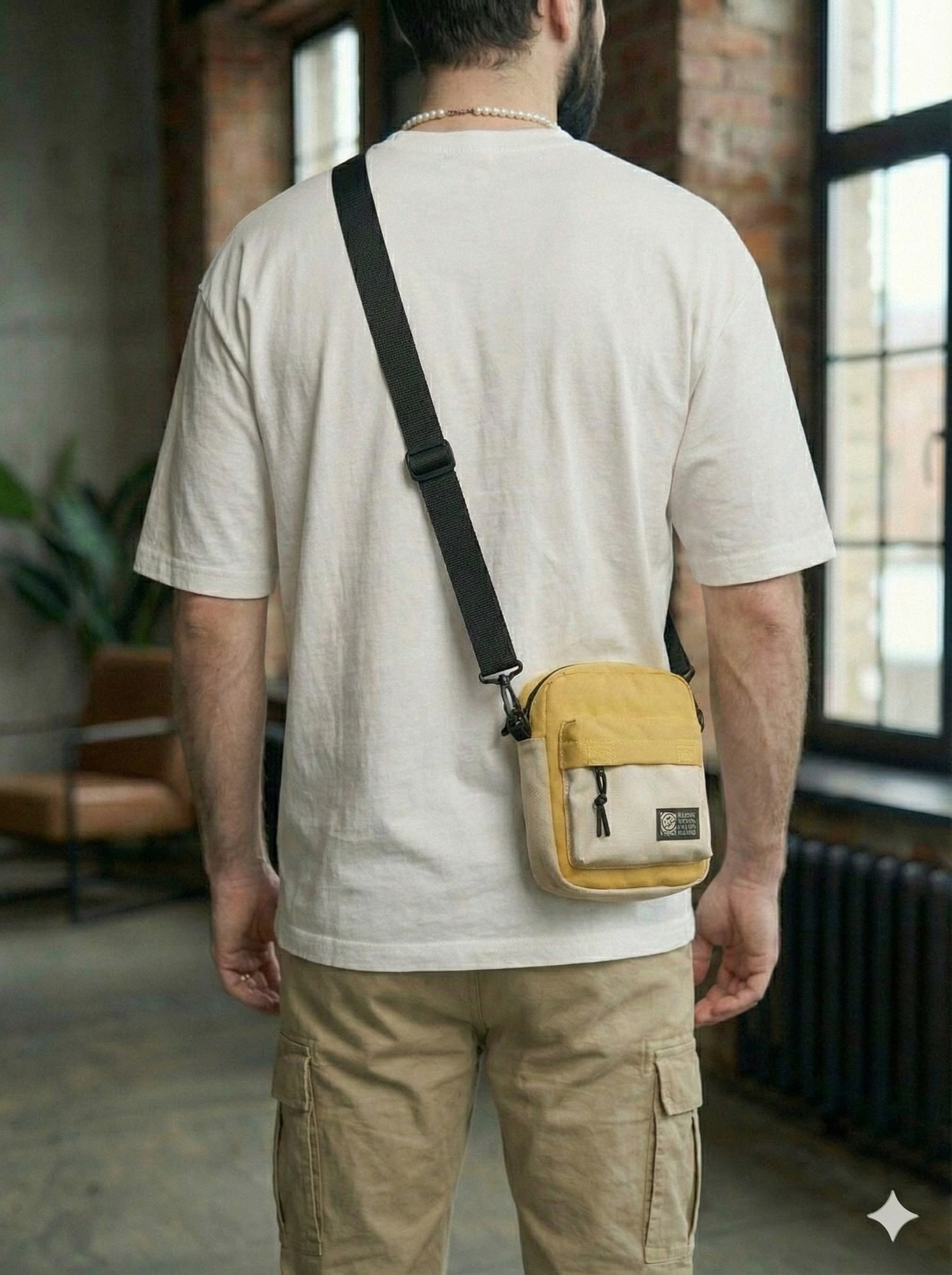 Сумка кросс-боди , фактура гладкая, желтый — фото 1