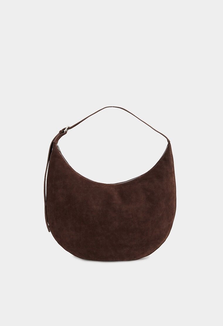 Сумка седло Mario Berlucci женская, фактура бархатистая, коричневый