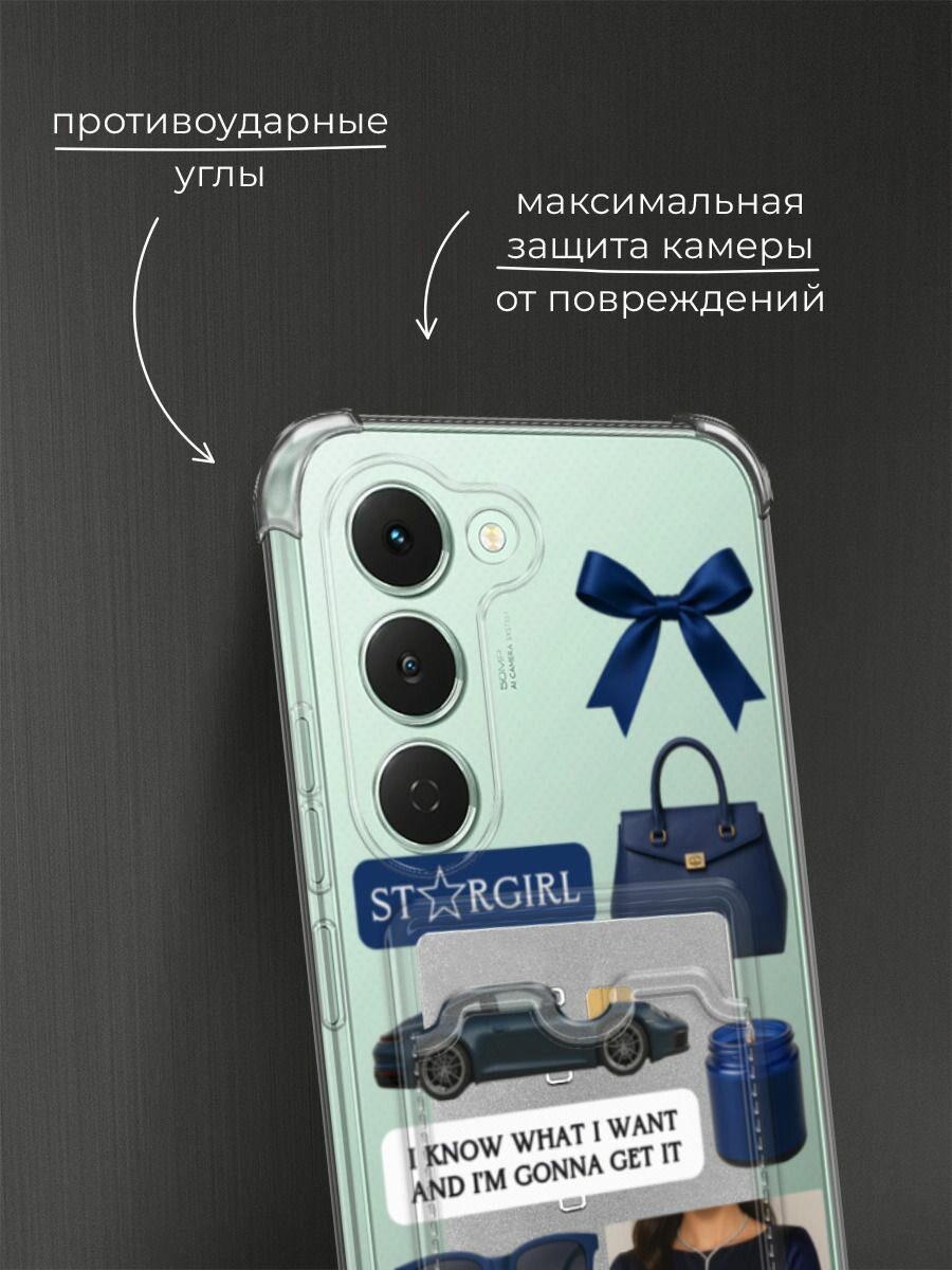 Чехол на Tecno Spark 40 Pro (Текно Спарк 40 Про) с картой и принтом Старгерл — фото 1