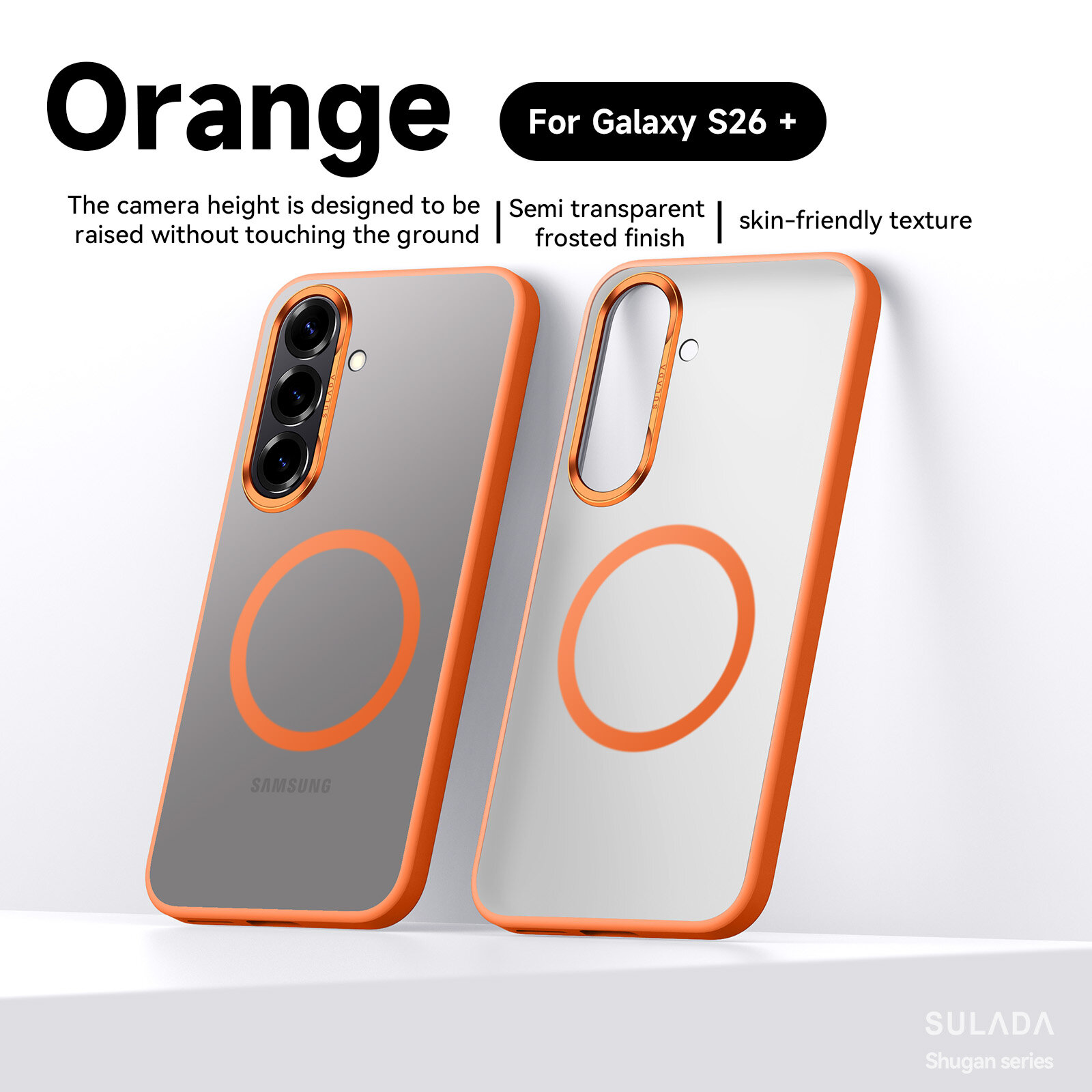 Чехол Для Samsung Galaxy S26 Plus / Самсунг Галакси S26+, soft touch, чехол-кардиомонитор, поликарбонат (PC), защита камеры, ударопрочный, усиленные углы, Samsung, Samsung Galaxy S26 Plus, orange,