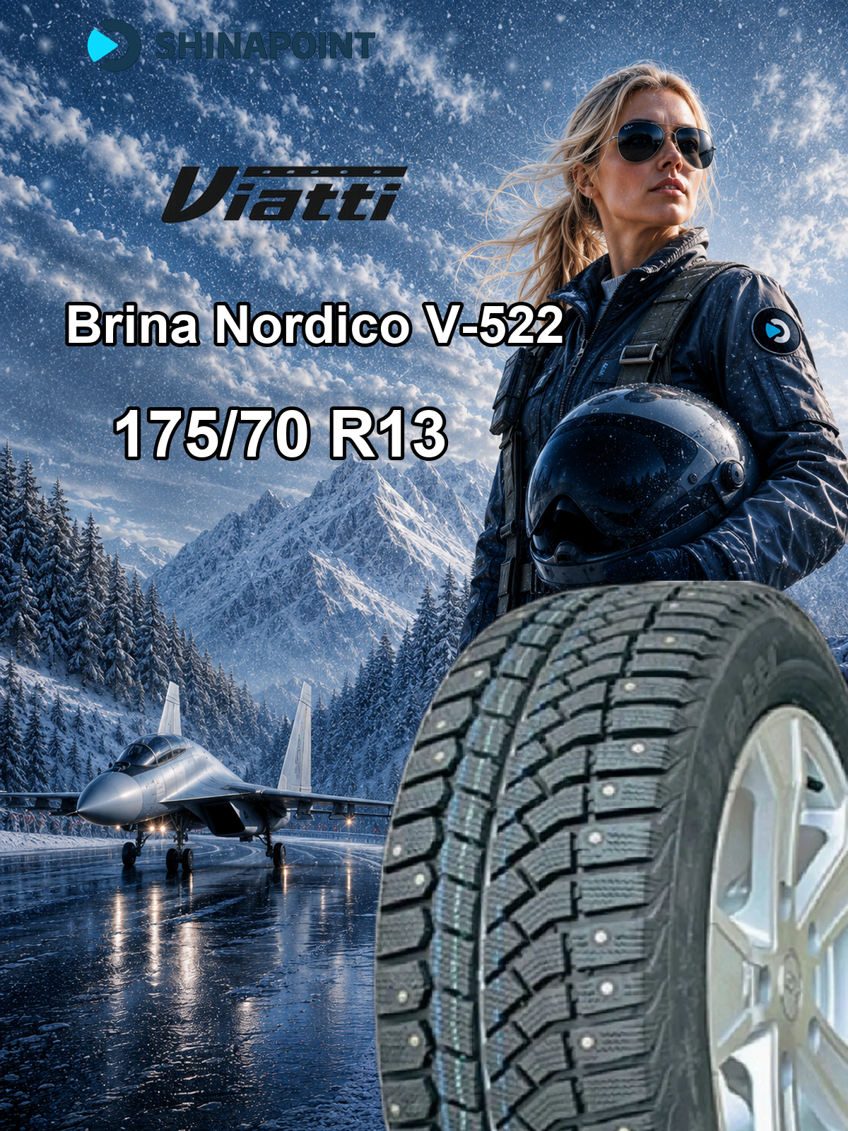 Шины зимние R13 175 70 82 T автомобильная зимняя резина Viatti модель Brina Nordico V-522