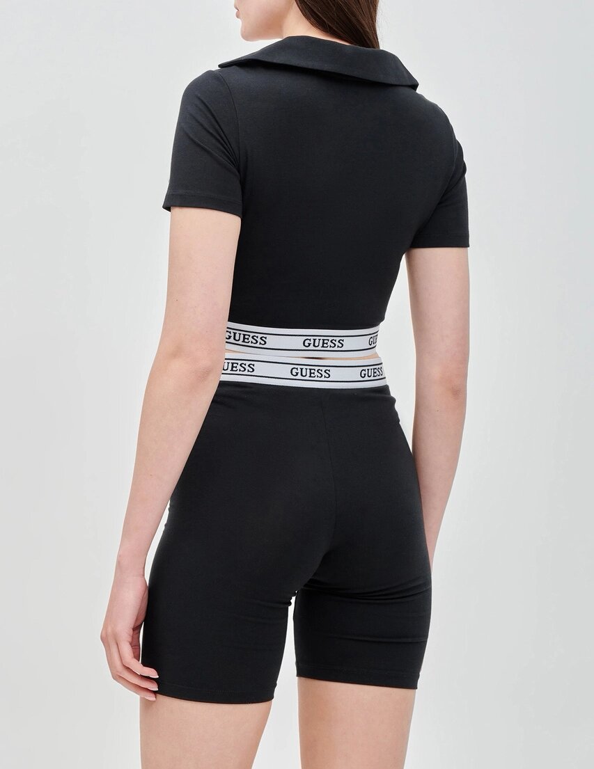 Поло GUESS New Aline Top Eco Str Jersey, размер S, черный — фото 1