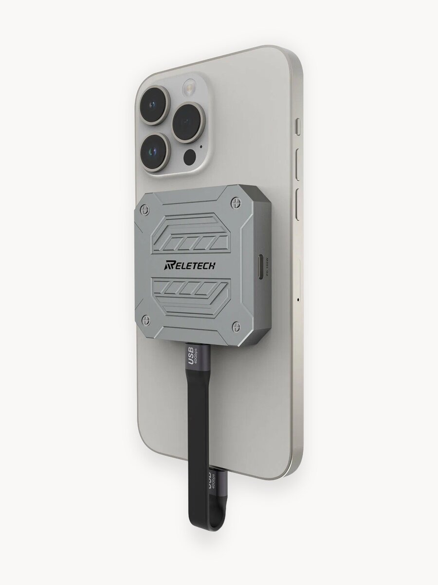 1ТБ магнитный портативный SSD, сверхбыстрая зарядка 100 Вт, OTG совместим с iPhone 17/16/15, USB C смартфоны, планшеты, ноутбуки, Reletech Elite9 Pro