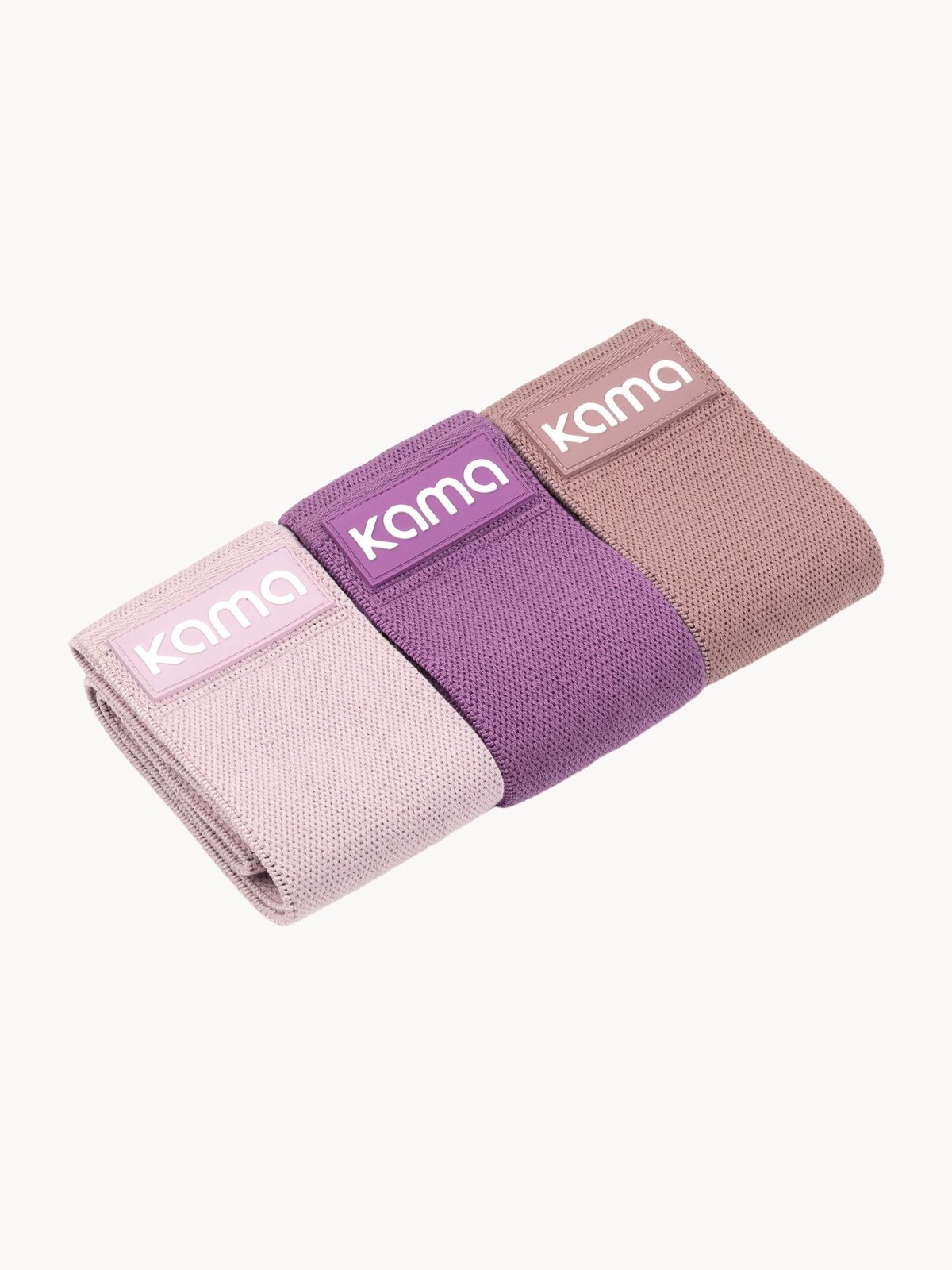 Комплект фитнес резинок Kama 3 шт, светло-розовый, пыльно-розовый, лиловый (10, 17, 23 кг)