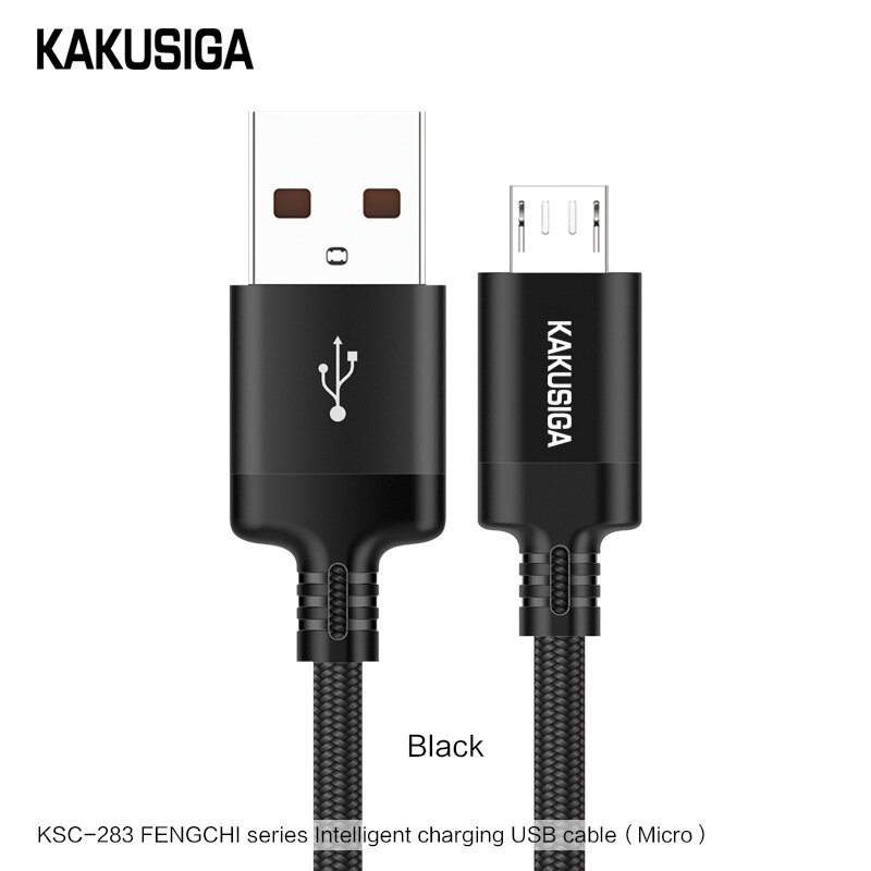 Кабель USB KAKUSIGA KSC-283 Micro-USB, черный, 1.2м, для Android