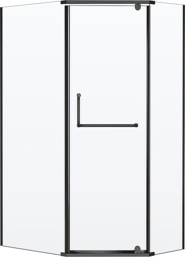 Душевой уголок RGW Passage PA-091B без поддона стеклянный черный 118x78 с распашными дверями пятиугольный