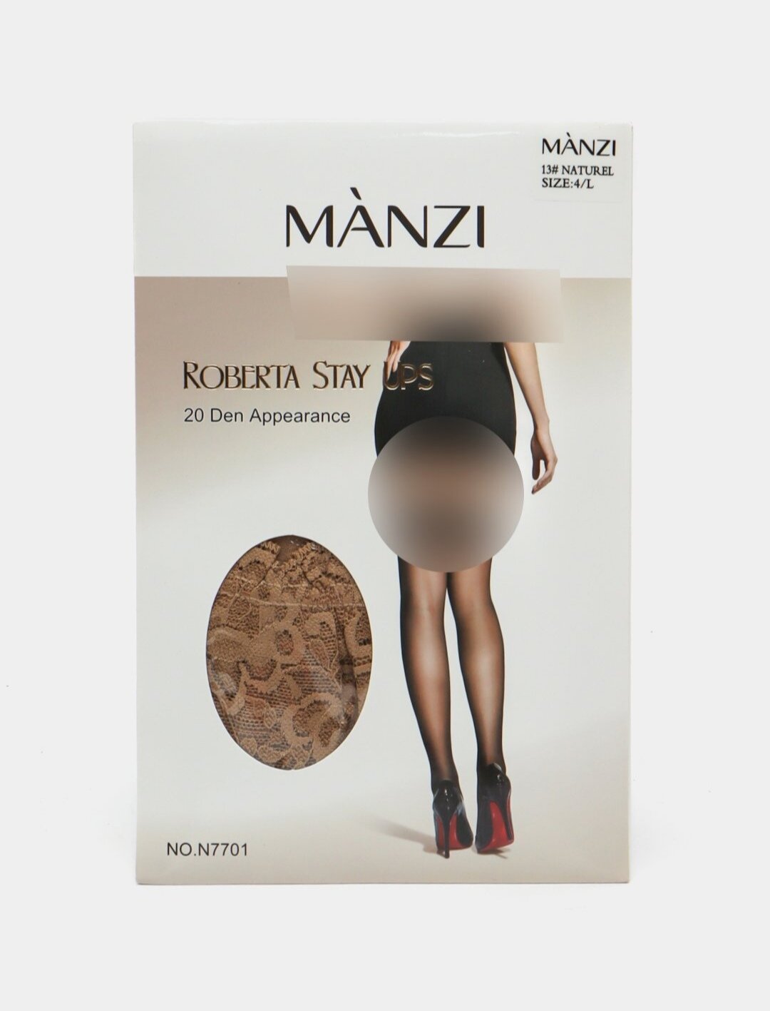 Колготки Manzi Чулки Manzi, женские, бежевые, кружевные, силиконовая лента, 48-50 размер, плотность 20 ден, бежевый, 20 den, размер 48-50, 054 бежевый