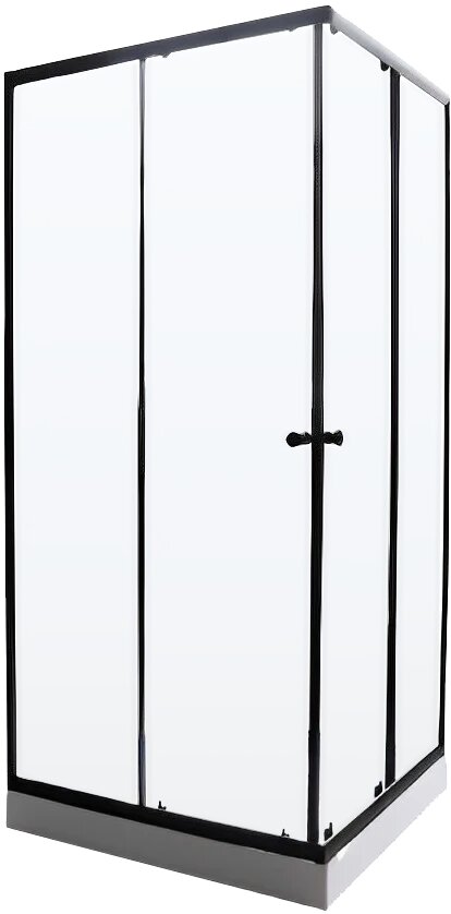 Душевой уголок Parly ZEQ911B с поддоном стеклянный черный 90x90 с низким поддоном квадратный раздвижной
