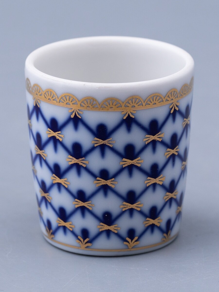 Стопка Кобальтовая сетка, форма Славянский. Императорский фарфоровый завод