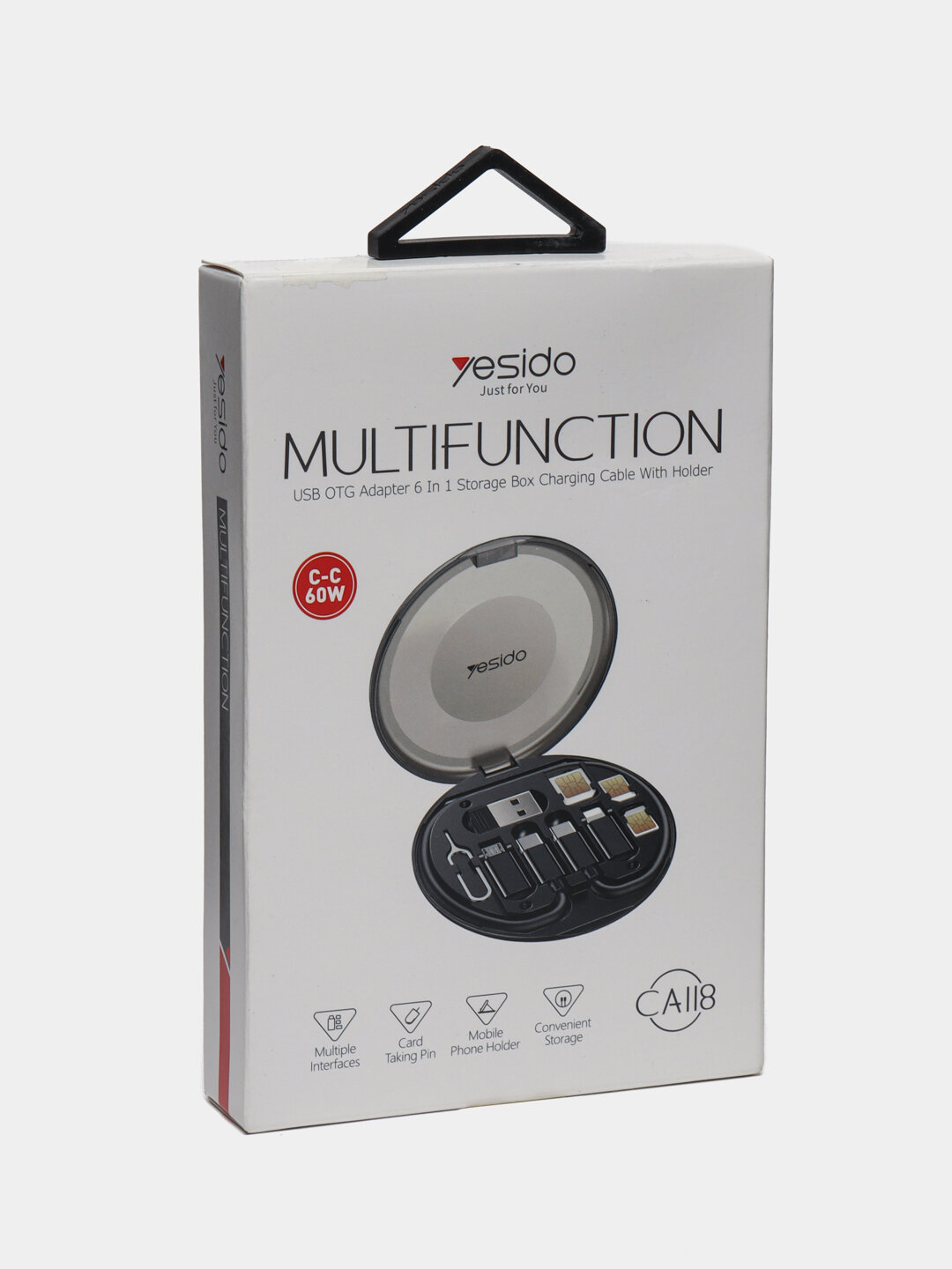 Переходник кабеля Yesido CA118, многофункциональный, 8-pin, Type-C/Micro-USB — фото 1