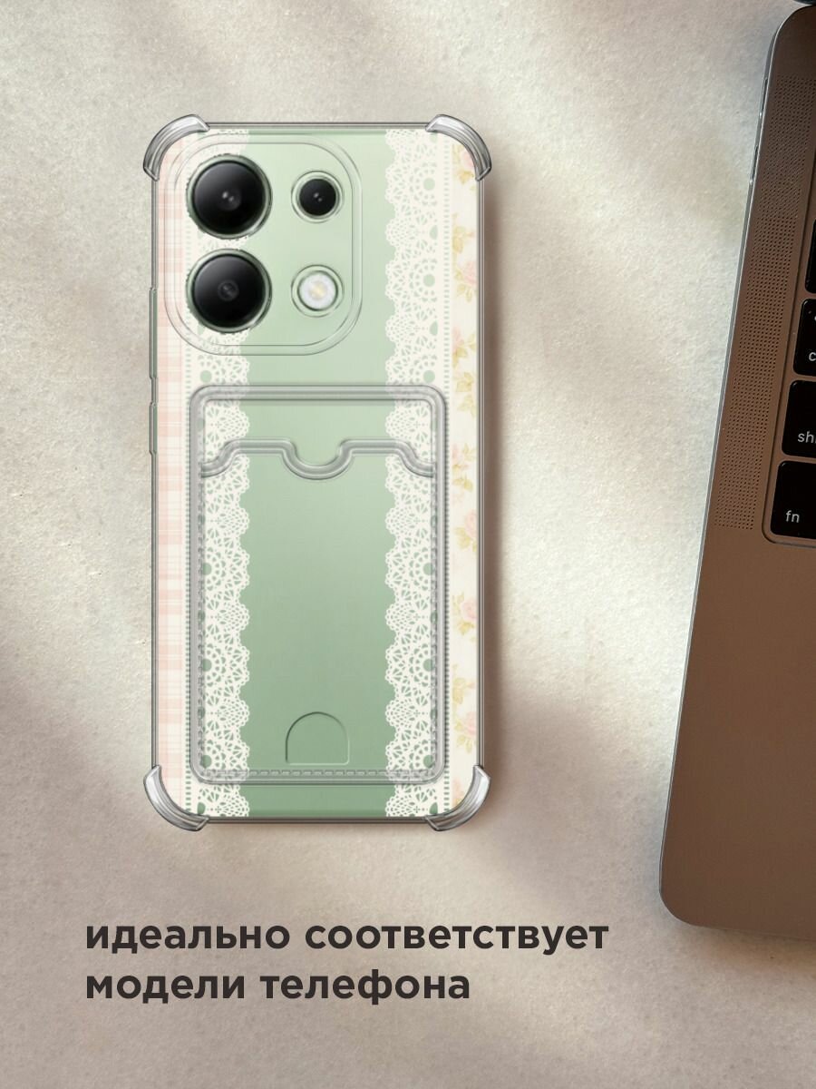 Чехол на Xiaomi Redmi Note 13 4G (Global) (Сяоми Редми Нот 13 4G) с картой и принтом "Белая скатерть" — фото 1