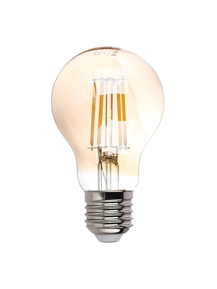 Светодиодная лампа 7 Вт Е27/А филаментная золото теплый свет