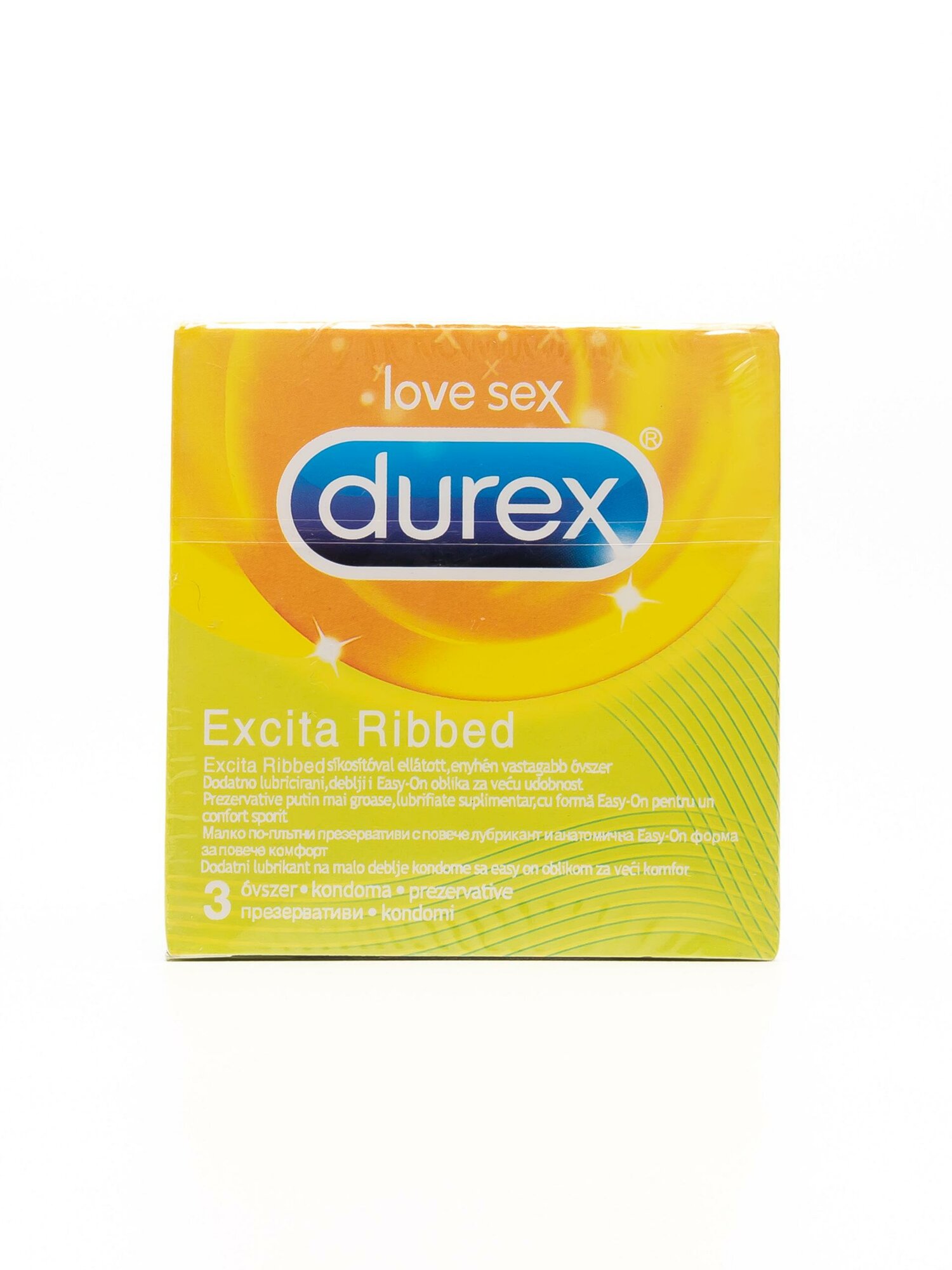 Презервативы "Durex", латексные, силиконовая смазка, 18см x 56мм, 3шт