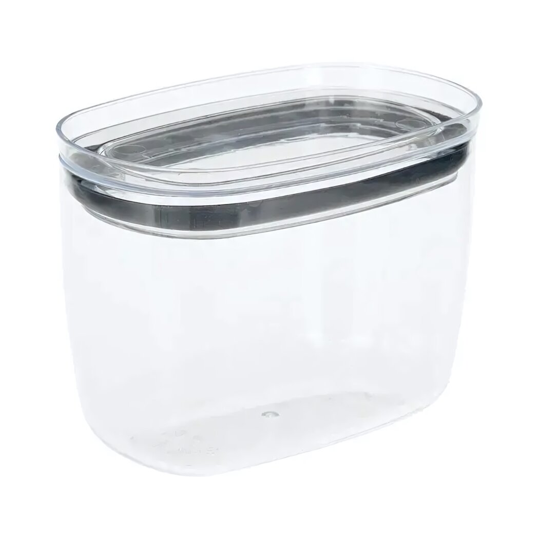 Емкость для сыпучих продуктов пластиковая герметичная 08л овальная цвет графитовый/прозрачный серия 