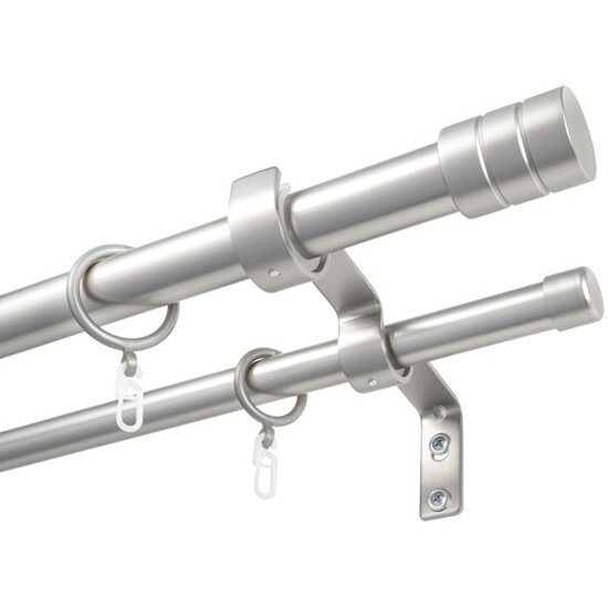 Карниз металлический раздвижной LM Decor Цилиндр 25/28 мм 2.0-3.6м 2-х рядный сатин