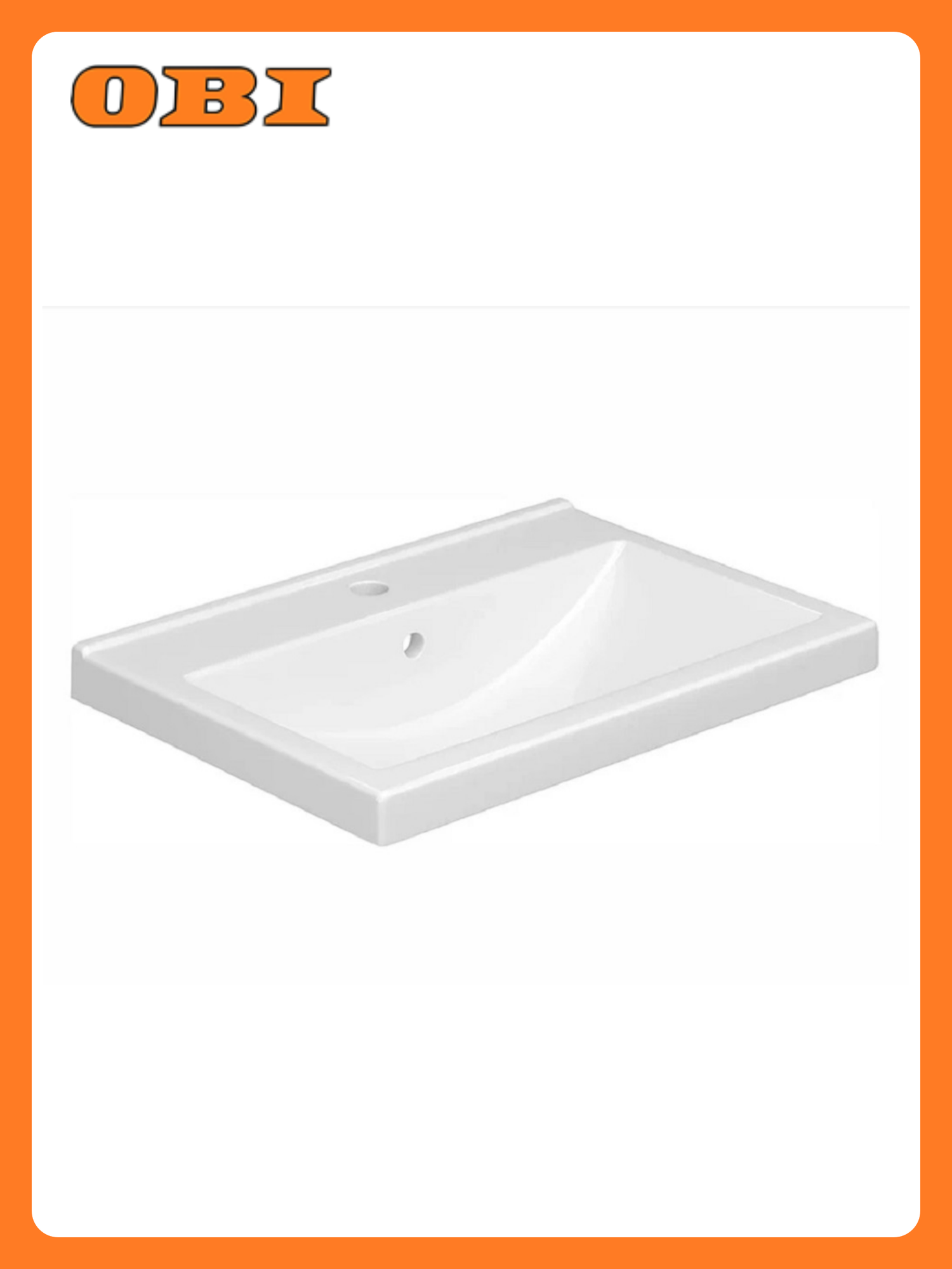 Умывальник акваль  Тобаго   встраиваемый  фарфор  белый  60х43 5 см