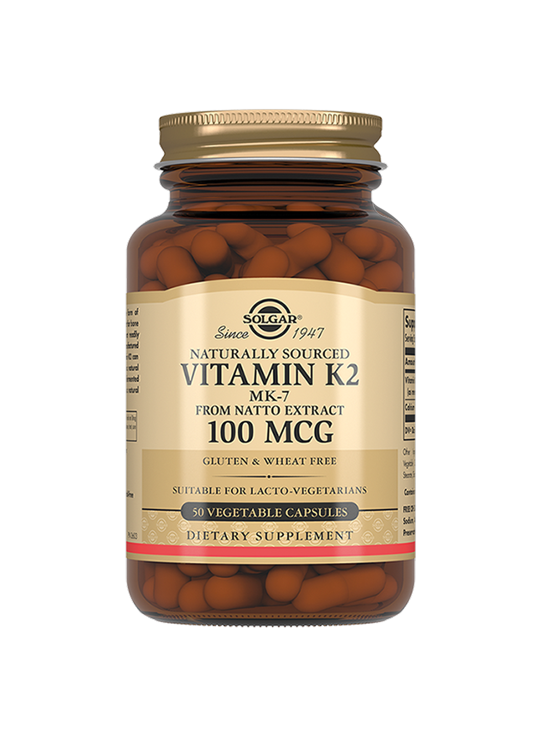 Витамин K2 100mg Solgar, 50капсул, для крепких костей и сердца — фото 1