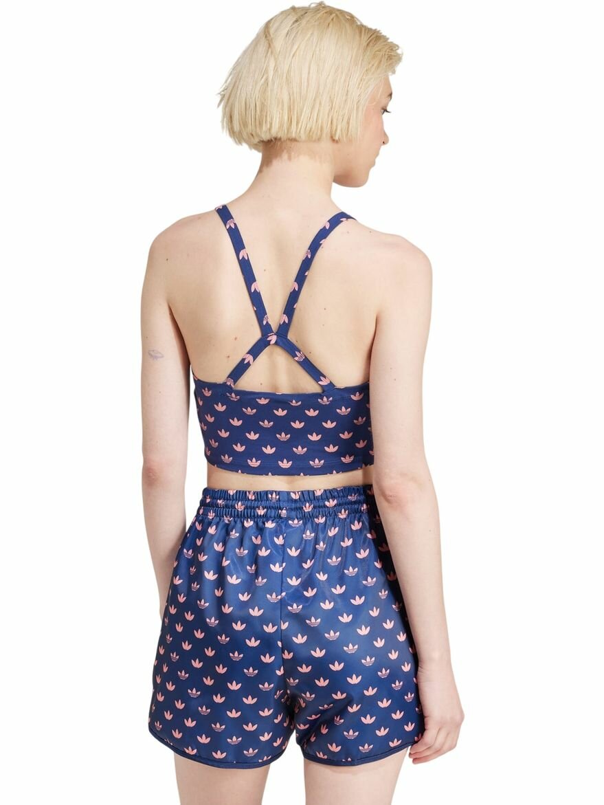 Топ спортивный adidas Monogram 3-Stripes Crop-Top W, размер XL, синий — фото 1