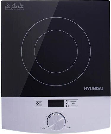 Hyundai HYC-0102 серебристый/черный стеклокерамика (настольная)