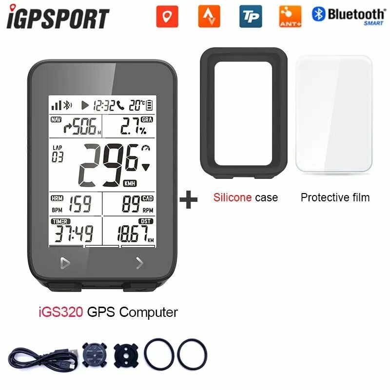 IGPSPORT IGS320 Велосипедный компьютер Беспроводной водонепроницаемый IPX7 GPS 2,6 - дюймовый жидкокристаллический тахометр