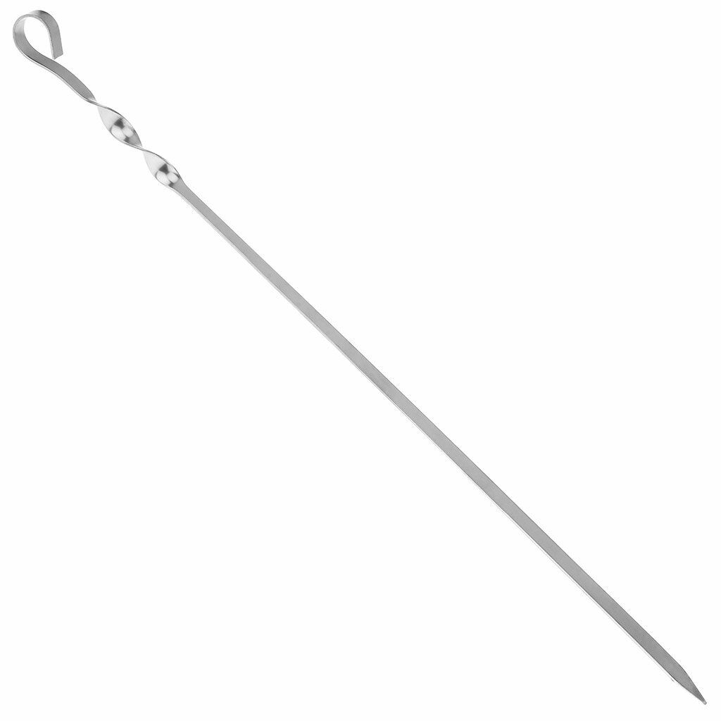 Шампур Домашняя Мода из нержавеющей стали 600х10х1,5 мм металлическая ручка с кольцом (2К-366)