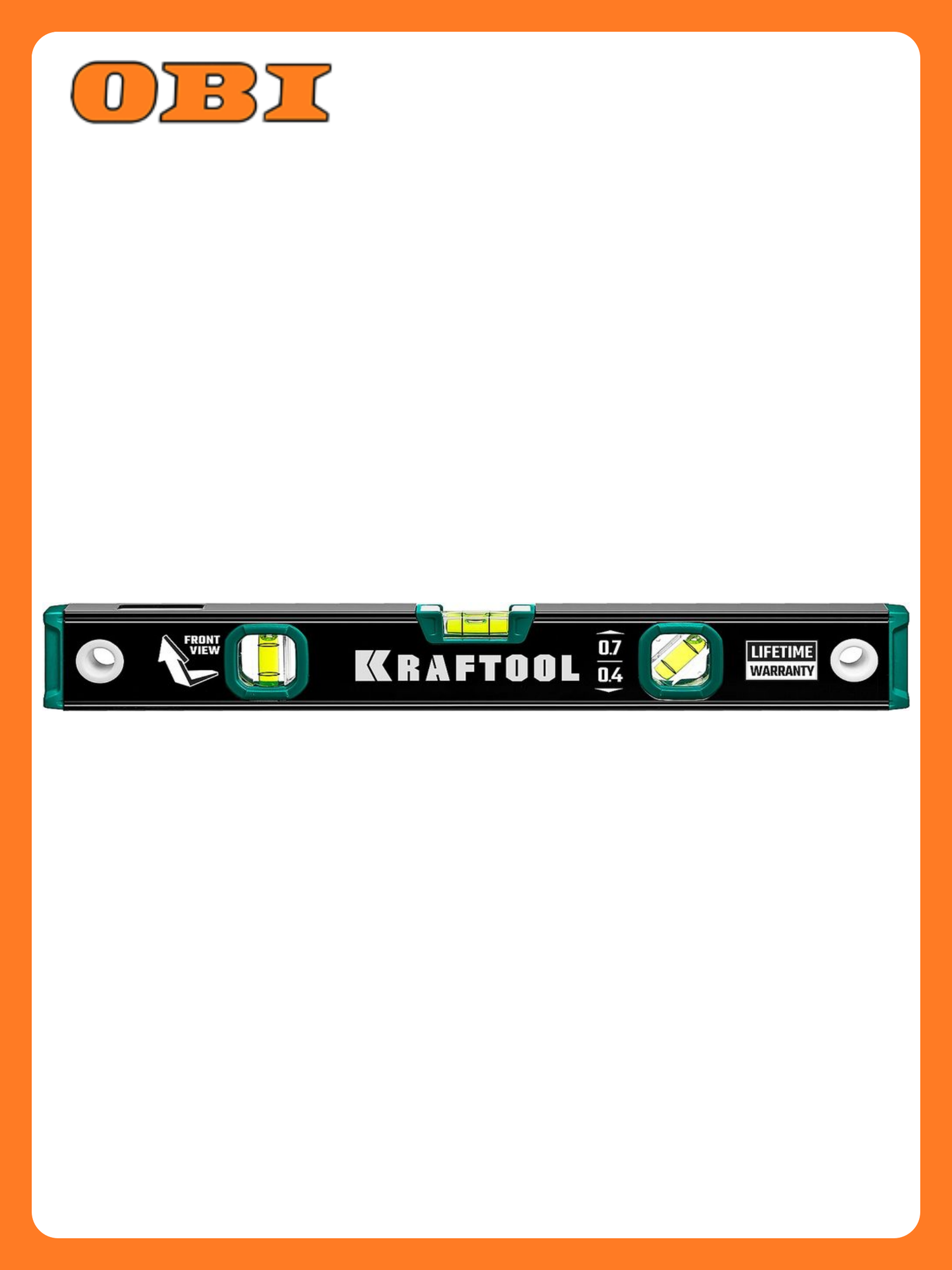 Уровень Kraftool зеркальный глазок фрезерованная грань 40 см