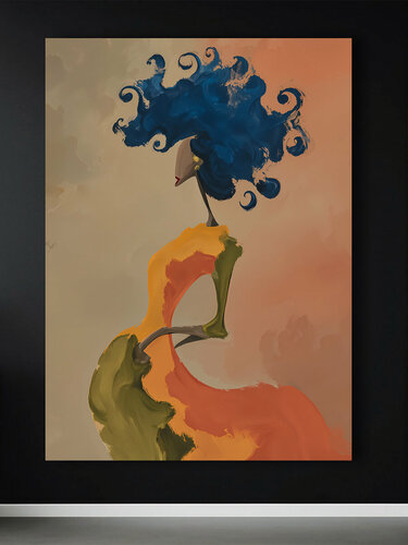 Изображение товара Картина интерьерная - "Девушка танец стильная абстракция в гостиную, женский абстрактный силуэт" , 40х60 см.