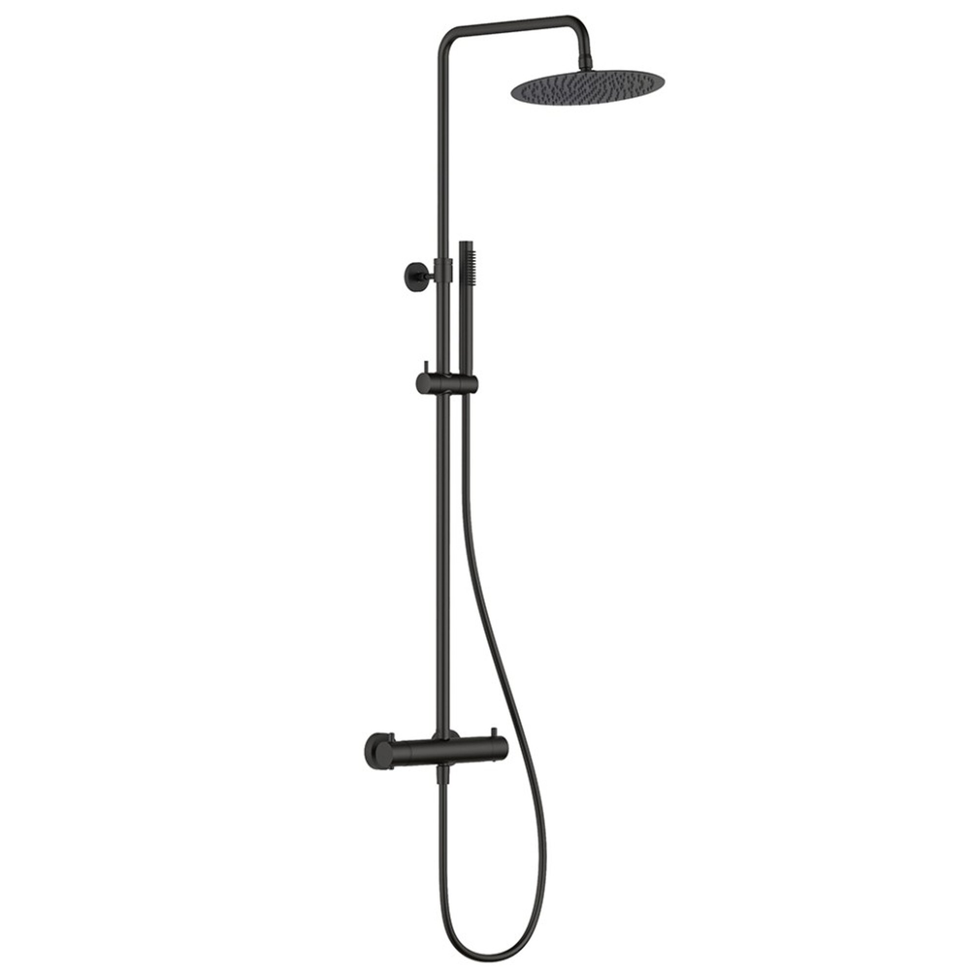 AQM 8006MB Душевая система с термостатом, O250, 1/1 режим, латунная лейка, верхний душ - сталь