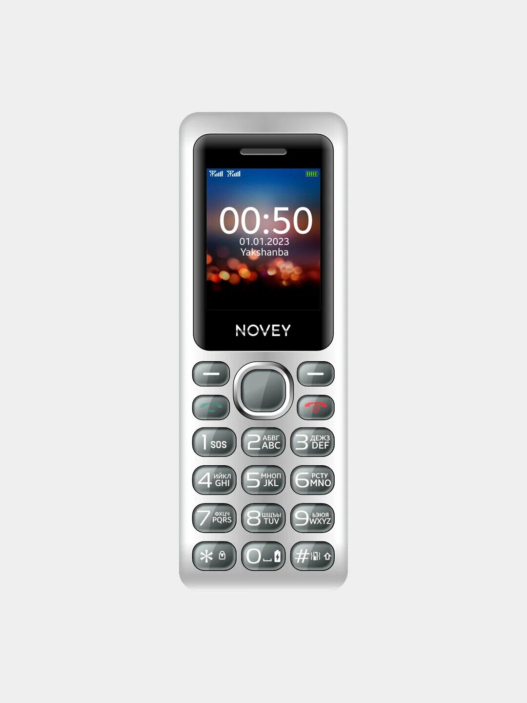 Кнопочный мобильный телефон Novey M050 2- SIM слота, зеленый.
