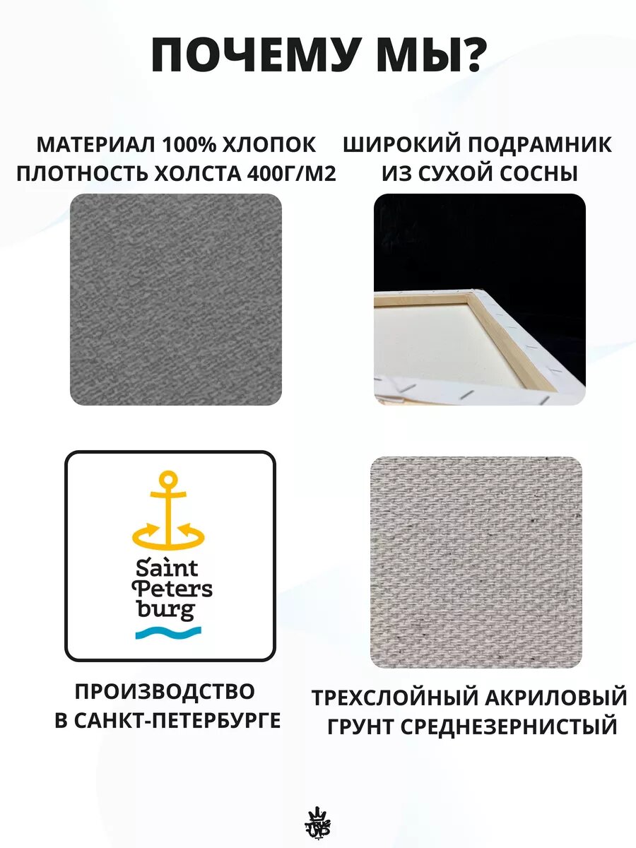 Холст на подрамнике для рисования 35х50 см — фото 1