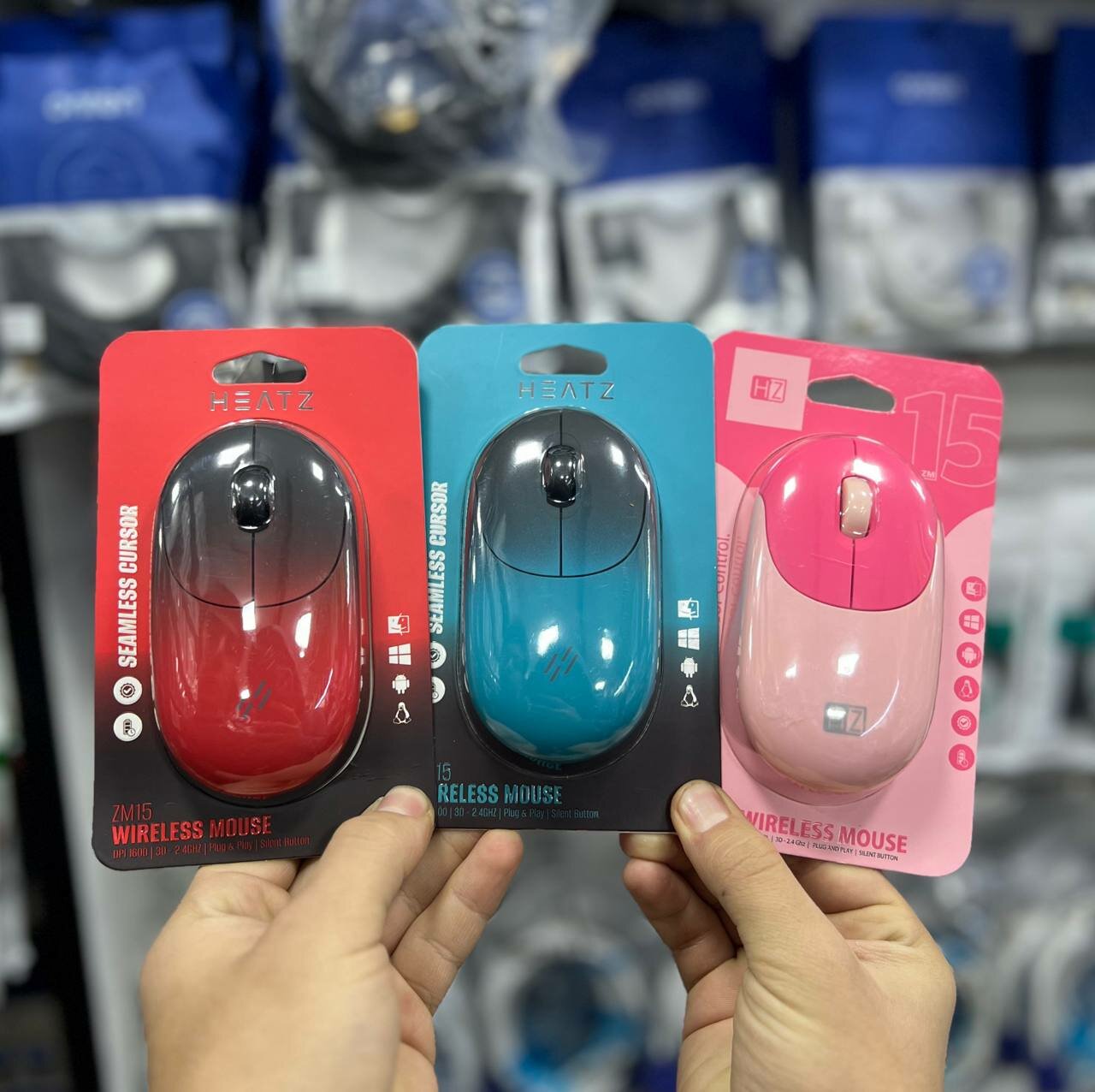 Беспроводная мышь HEATZ ZM15, 2.4GHz, DPI 1600, тихие кнопки, Plug&Play