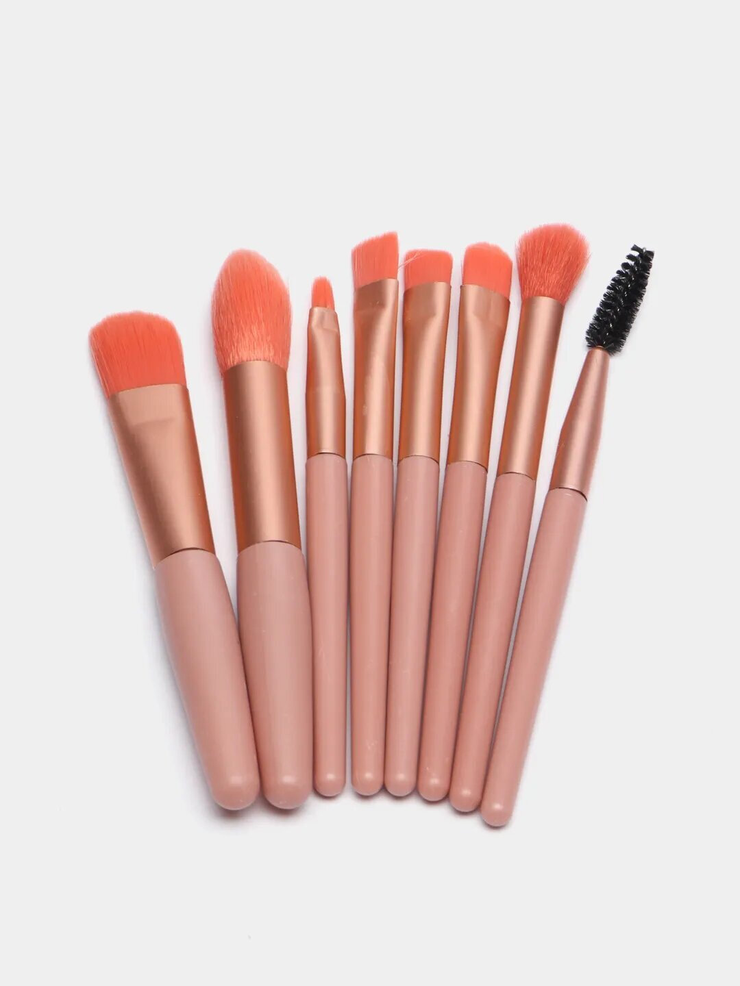 Набор косметических кистей для макияжа профессиональные, набор кисточек, 8 шт светло розовый