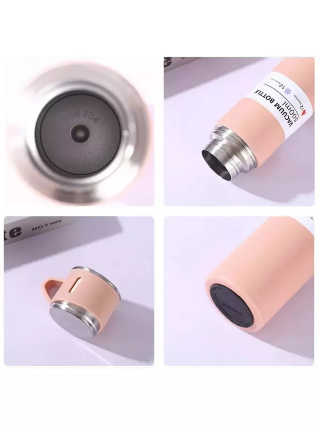 Термос-термокружка, подарочный набор, с 3 стаканами, 500 мл. — фото 1