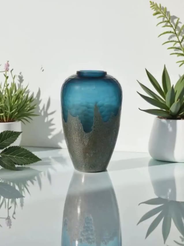 Ваза стеклянная интерьерная, 9*18*33см, настольная, интерьерная — фото 1