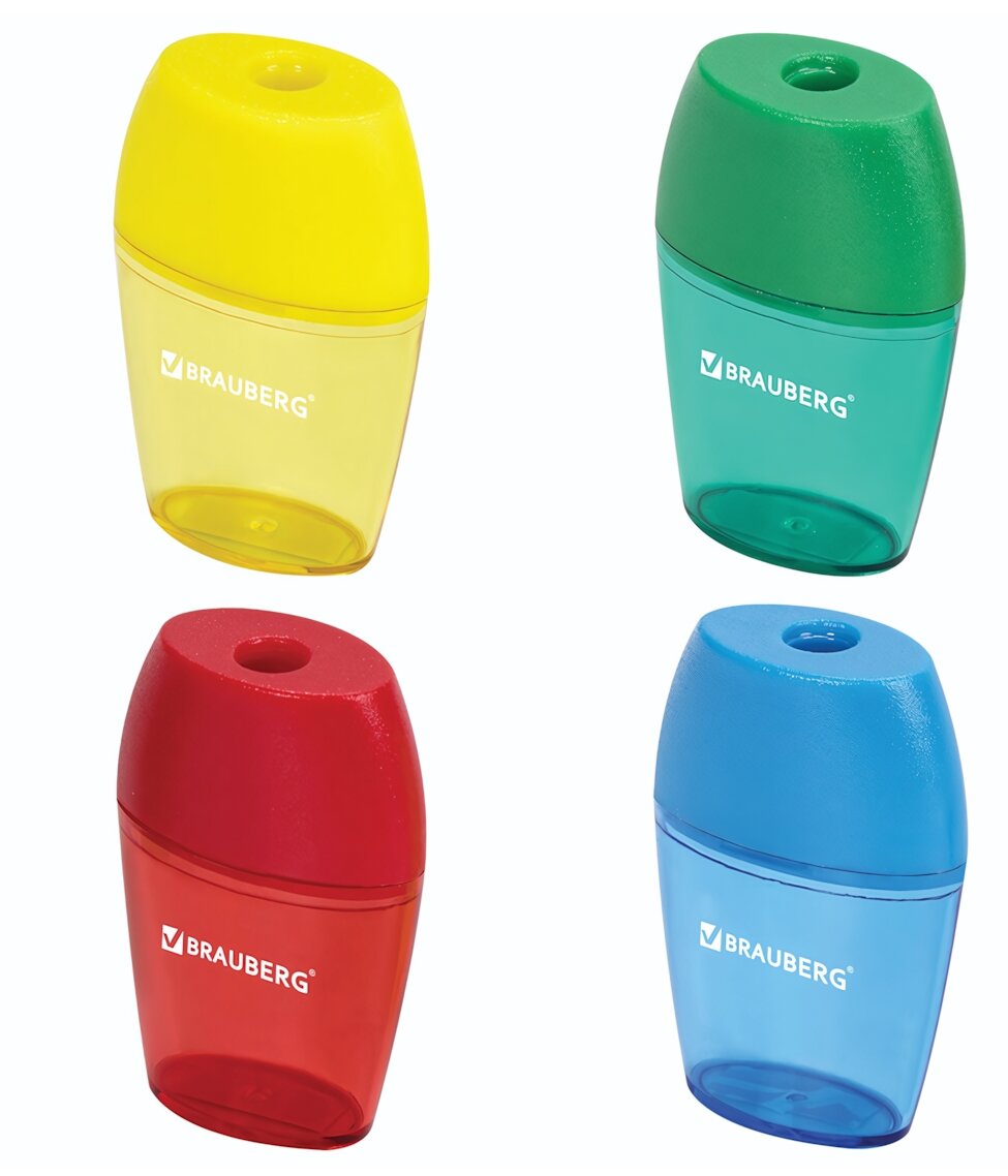 Точилка для карандашей «Diamond» с контейнером, овальная, пластик/сталь, разноцветный принт