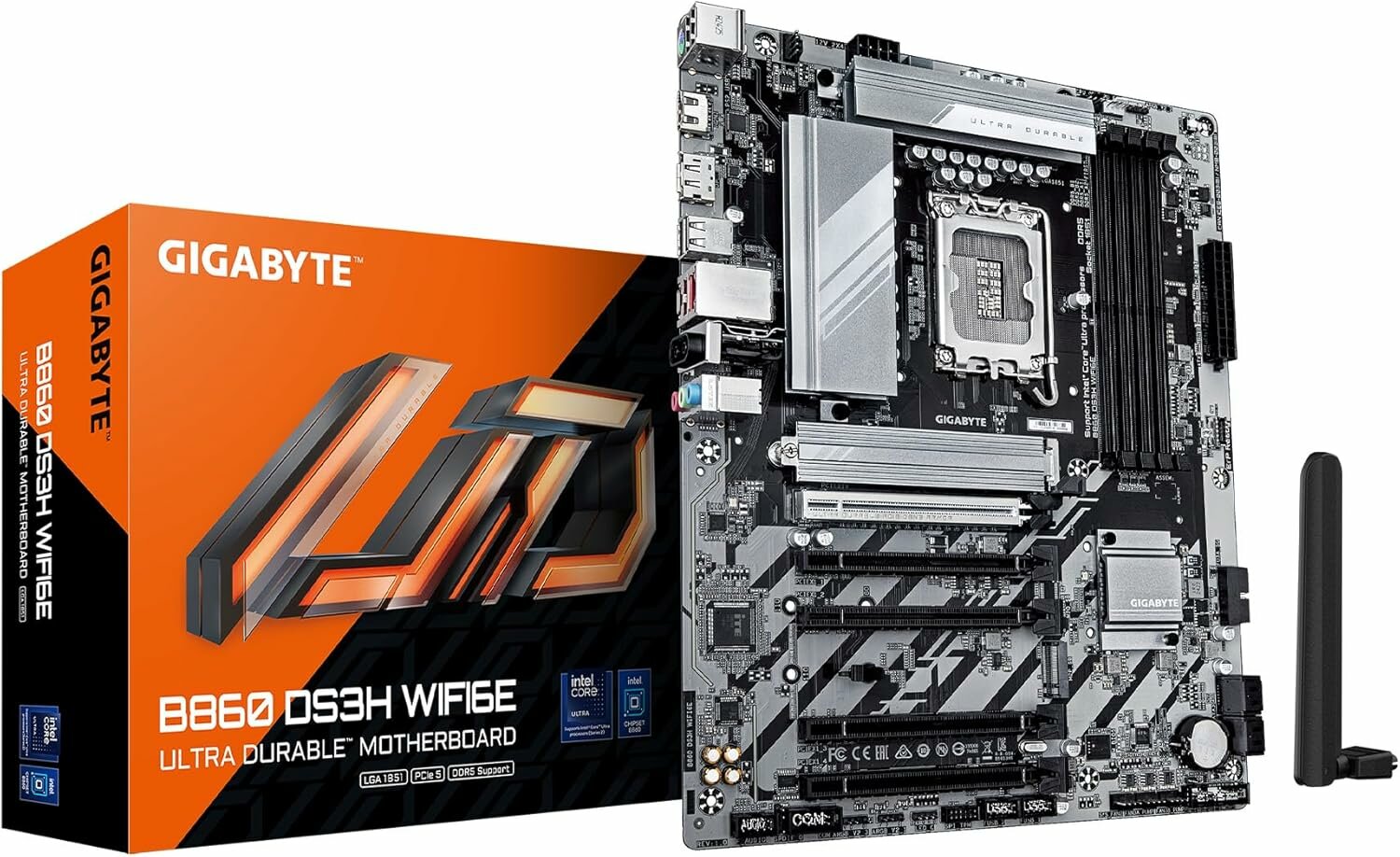 Материнская плата Gigabyte B860 DS3H WiFi6 LGA1851, Intel B860, 4xDDR5, M.2, PCI-E 5.0, ATX