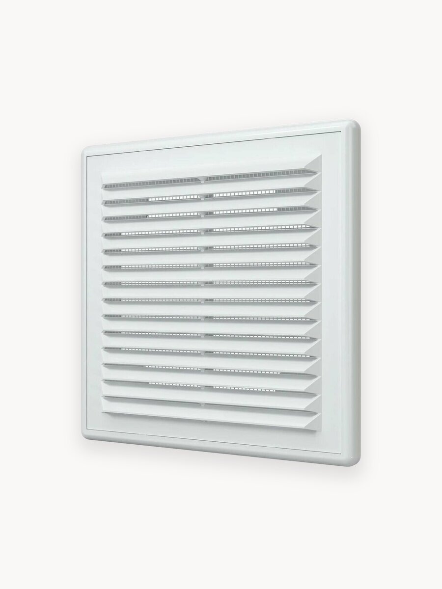 Вентиляционная решетка с сеткой A1515R, белая, пластик, 150x150 мм, AURAMAX