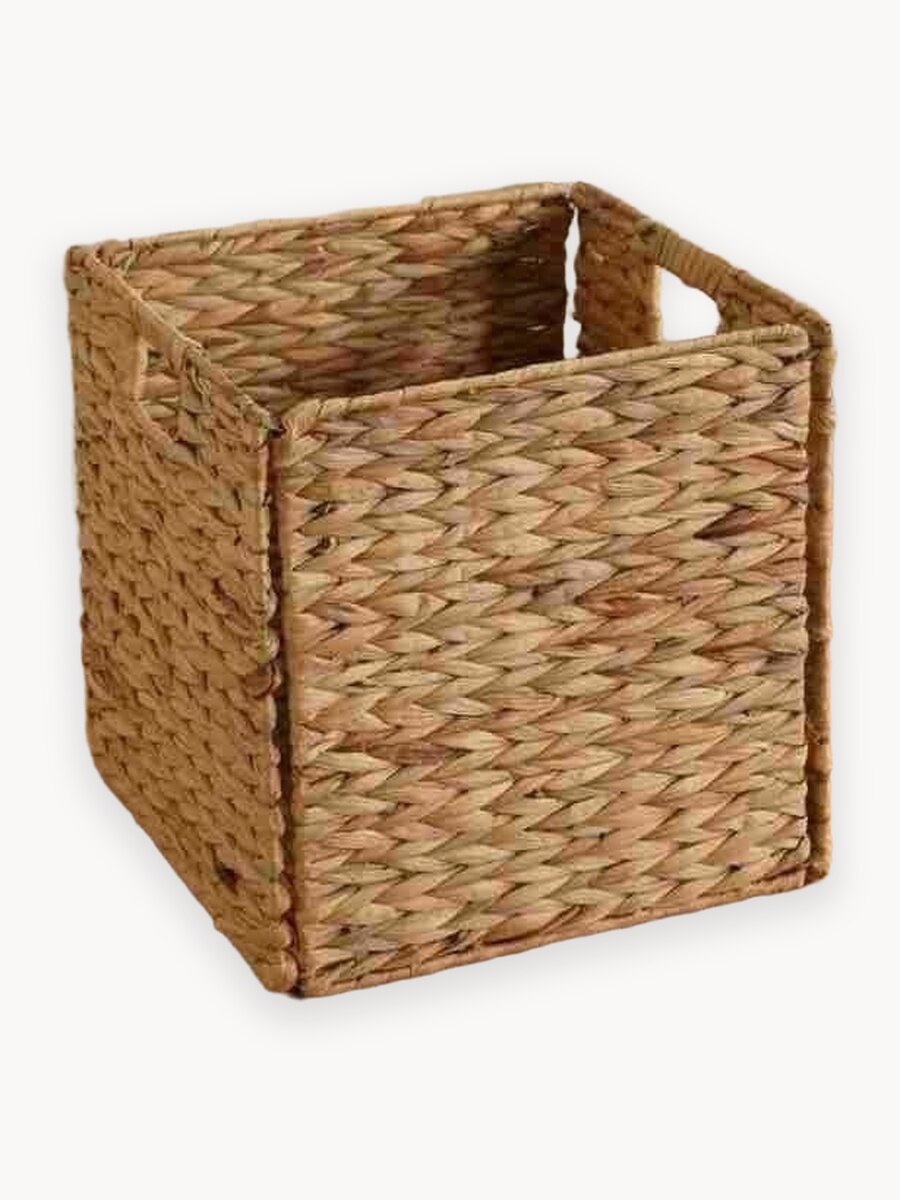 Корзина GREENKA, для хранения, плетеная, бежевая, 30×30×30см