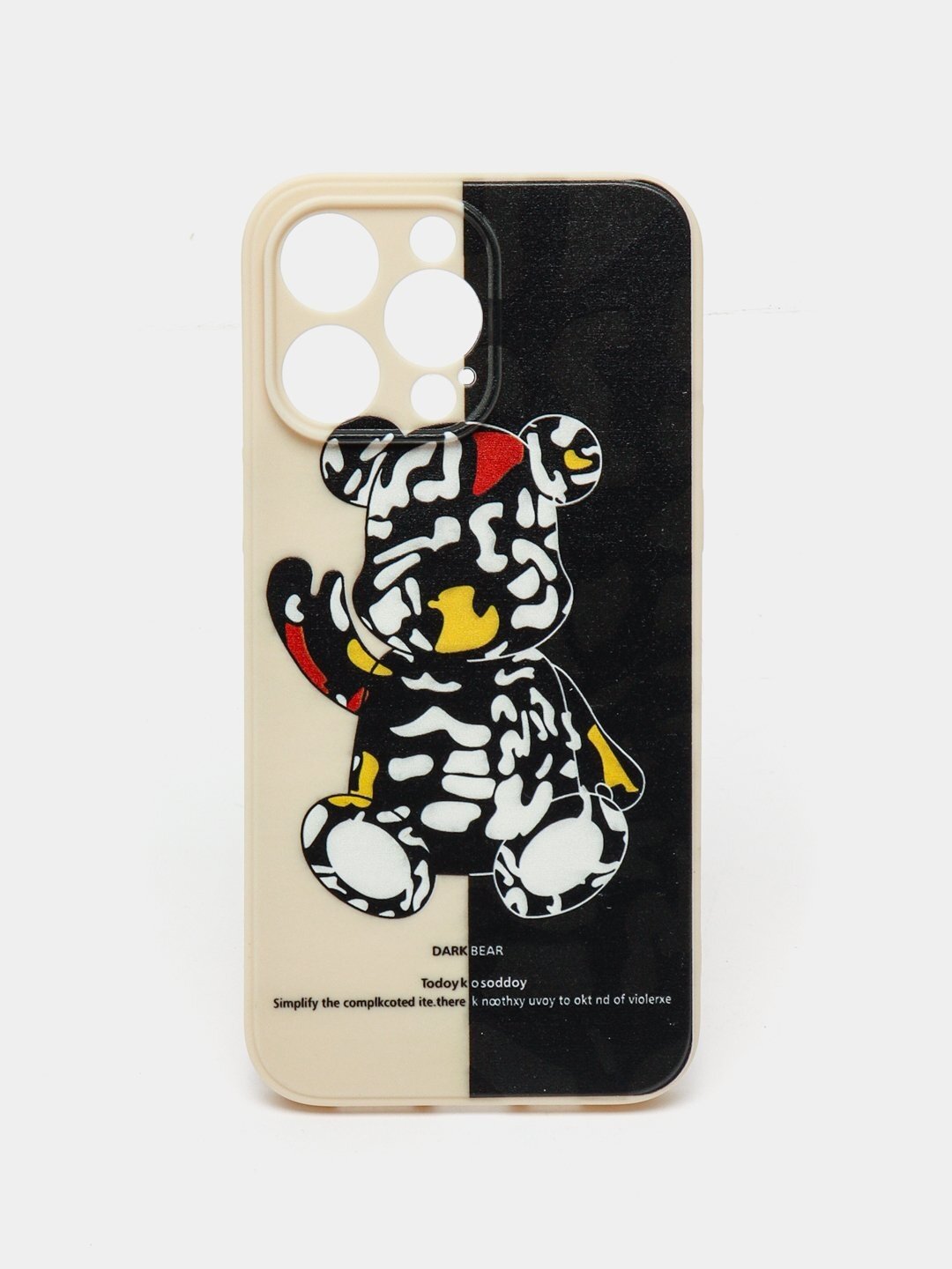 Оригинальный силиконовый чехол BearBrick для iPhone 14 Pro — стильная защита с дизайнерским акцентом