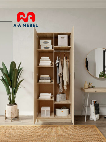 Изображение товара Шкаф для одежды РИК распашной двухстворчатый с полками 80х48х204 см дуб сонома