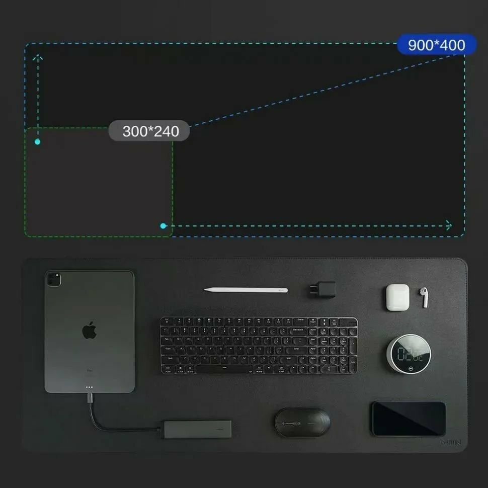 Изображение Коврик для мыши Xiaomi "MiiiW", 90см x 40см, двухсторонний, черный