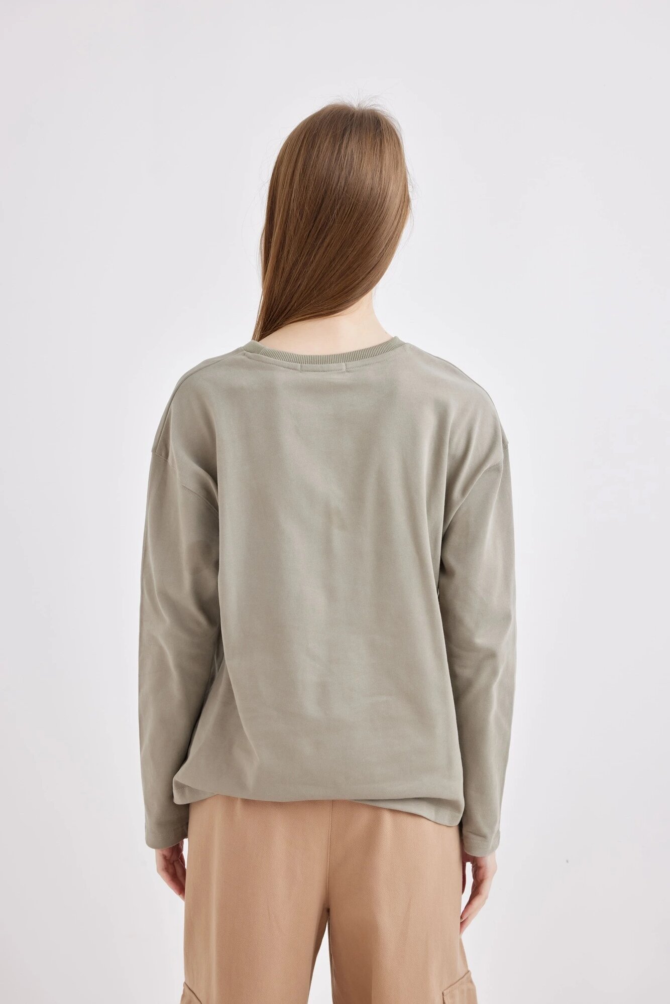 Лонгслив Selfie, размер S, , хаки — фото 1