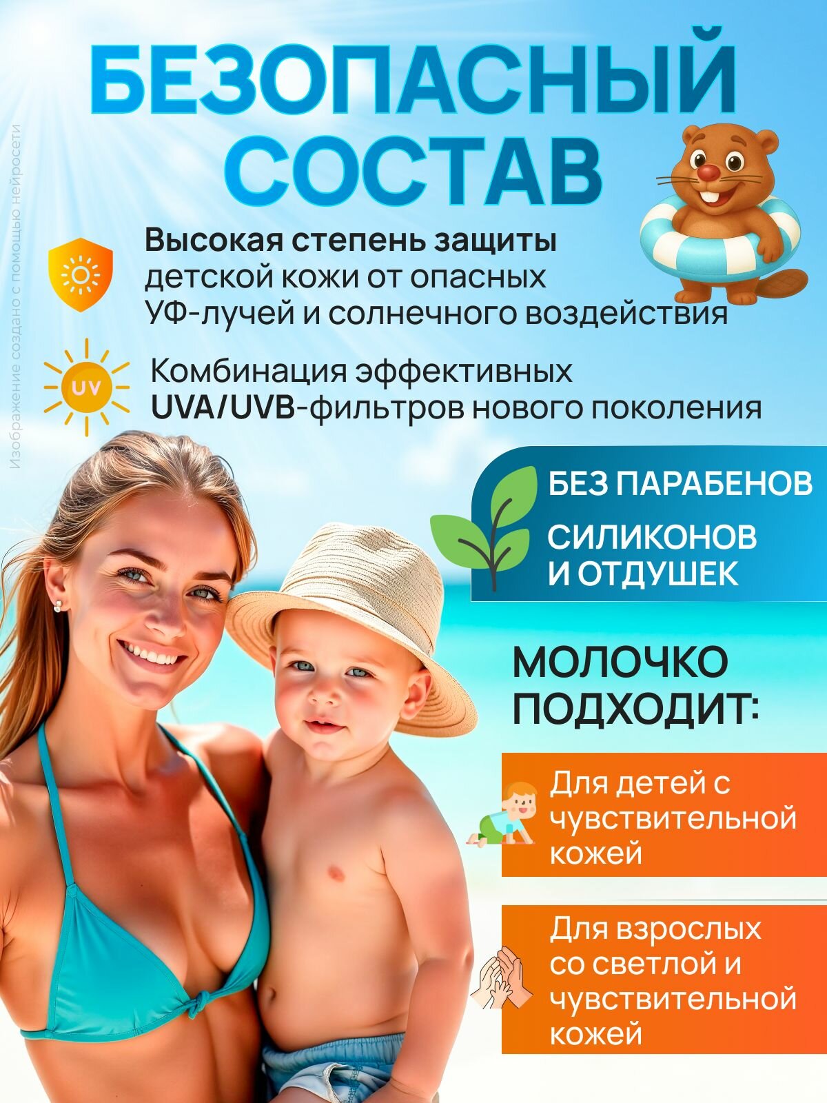 Картинки NEW FORMULA Limpopo Kids Молочко детское для защиты от солнца SPF 50+, 150 мл