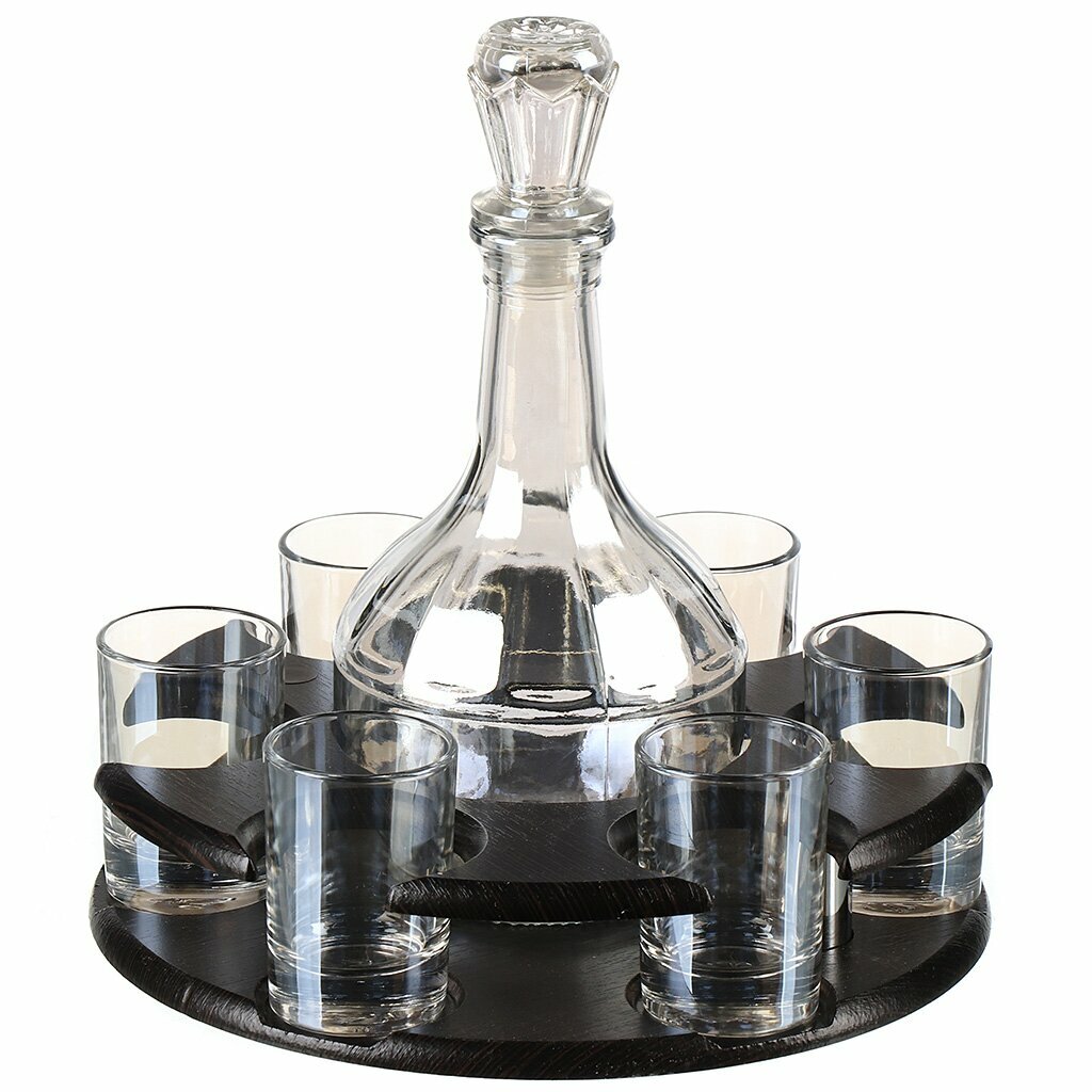 Набор для спиртного 7 предметов стекло графин 500 мл 6 стопок 50 мл с баром Glasstar Радуга B_O_RN_01_22