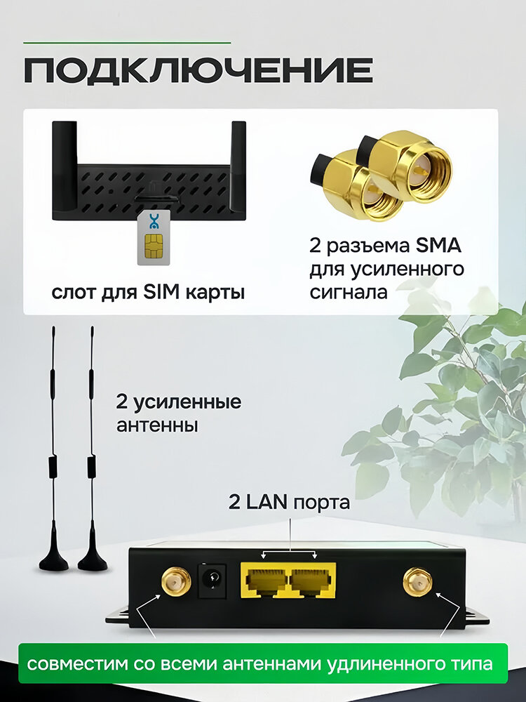 Маршрутизатор MTK, 4G/Wi-Fi/Powerline, 300 Mbps, 2 LAN, черный — фото 1