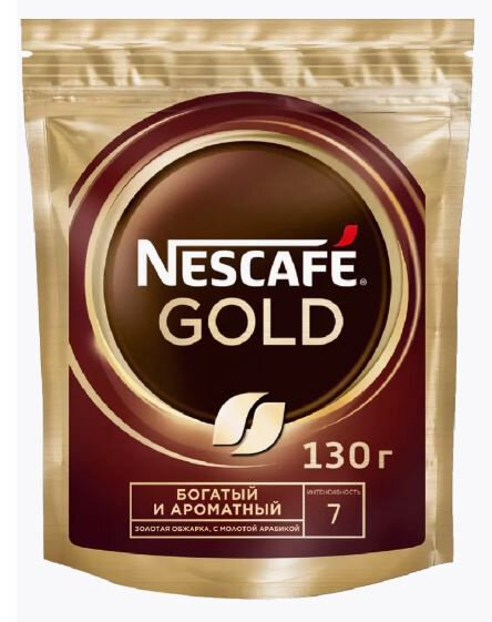 Растворимый кофе Nescafe Gold 130g, интенсивный вкус, 1 упаковка — фото 1